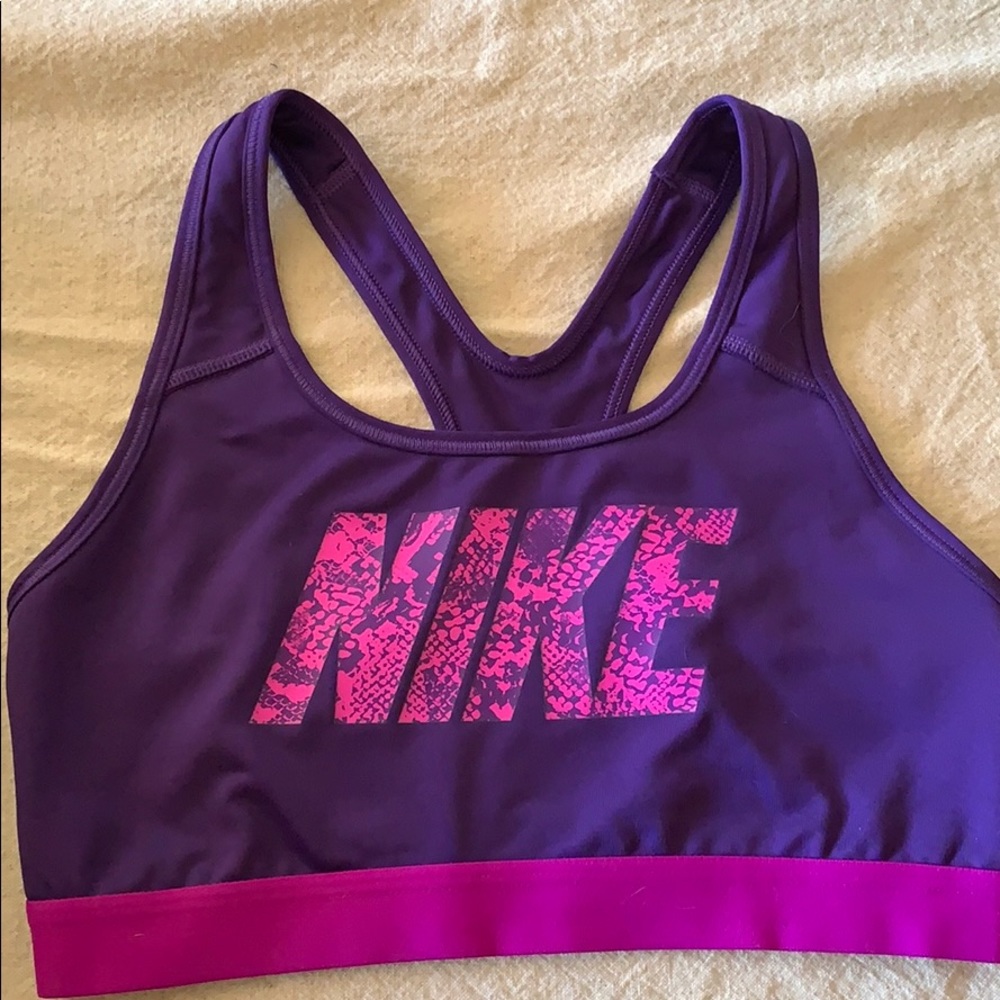 Purple Nike sports bra